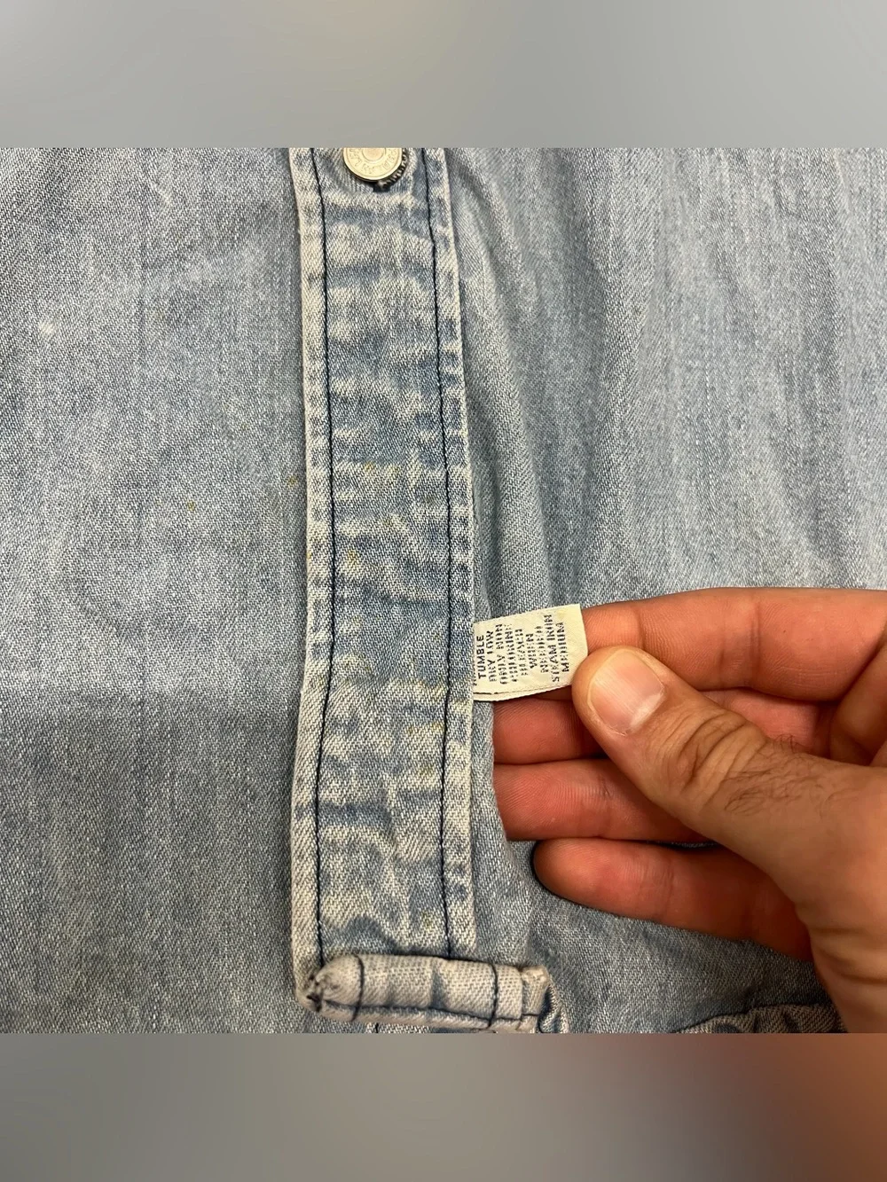 Vintage Polo Ralph Lauren Shirt Denim Long Sleeve Big Button Down Men L 80s USA